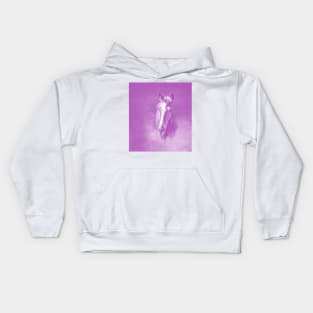 Horse emerging from the purple mist Kids Hoodie